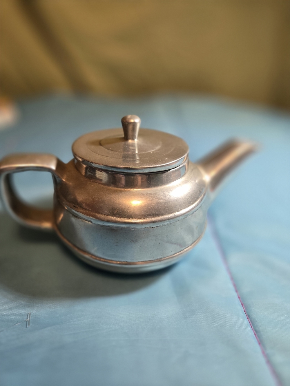 US Navy Reed & Barton Silver Soldered Tea Pot Heavy Very Well Made Vintage
